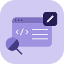 Illustration with code editor silhouette